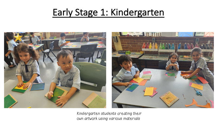 Students participating in art lessons