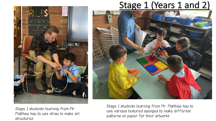 Students participating in art lessons