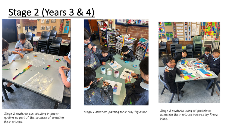 Students participating in art lessons